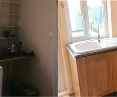 Kitchen fit before after DJ Property services